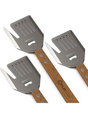 5-in-1 BBQ Grill Spatula Set with Knife, Fork & Turner - Essential Outdoor Tools